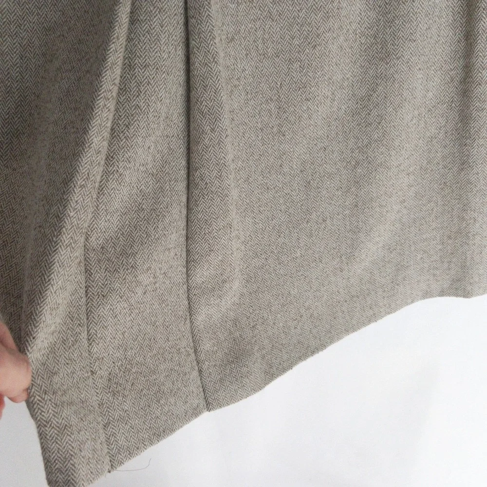 Vintage Marcona Wool Herringbone CBK Belted Pleated Euro Skirt Women 12 NWT $165 - Picture 3 of 16